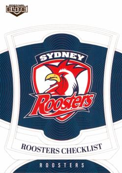 2023 NRL Traders Elite #127 Sydney Roosters Checklist Front